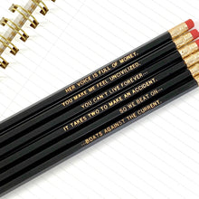 Load image into Gallery viewer, Pencil Set - Great Gatsby Quotes / LIT & WHIMSY