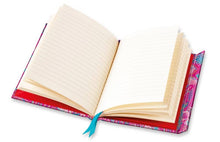 Load image into Gallery viewer, Magnetic Journal - Lucy Innes Williams: Pink Foil Garden House w/ Blue Flowers / TEXAS BOOKMAN