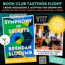 Load image into Gallery viewer, Book Discussion +/or Wine Tasting Event / Book Club Tastings Experience for Symphony of Secrets - Starting at $10!