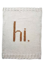 Load image into Gallery viewer, Hi. Hand Knit Baby Blanket / HUGGALUGS