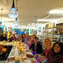 Load image into Gallery viewer, Bottles + Brushes *Meet-Up* Book Club Event / Book Chat + Painting Party *On-the-Road* at Tesserae Studios