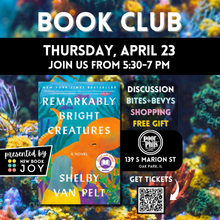 Load image into Gallery viewer, Book Club / Book Discussion + Mingle for Remarkably Bright Creatures - Starting at $15!