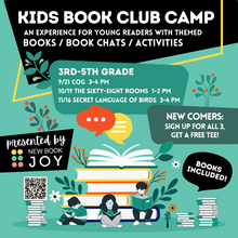 Load image into Gallery viewer, Kids Book Club Camp / Books, Book Chats + Activities for 3rd-5th Graders