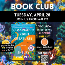 Load image into Gallery viewer, Book Club / Book Discussion + Mingle for Remarkably Bright Creatures - Starting at $15!