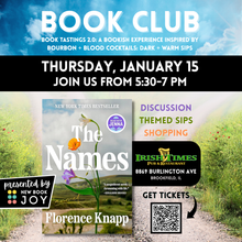 Load image into Gallery viewer, Book Club 2.0 / Book Discussion + Themed Tasting Experience for The Names - Starting at $15!