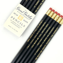 Load image into Gallery viewer, Pencil Set - Great Gatsby Quotes / LIT & WHIMSY