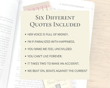 Load image into Gallery viewer, Pencil Set - Great Gatsby Quotes / LIT & WHIMSY