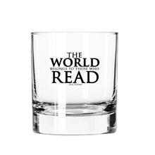 Load image into Gallery viewer, Short Tumbler Cocktail Glass - The World Belongs to Those Who Read / FLY PAPER PRODUCTS
