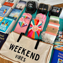 Load image into Gallery viewer, Weekend Vibes Canvas Weekender Tote or Beach Bag / HARRIS GIRLS & CO.