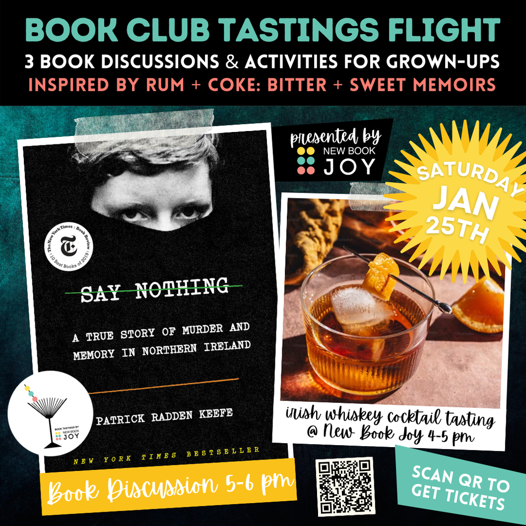 Book Discussion +/or Irish Whiskey Cocktail Class & Tasting Event / Book Club Tastings Experience for Say Nothing - Starting at $10!