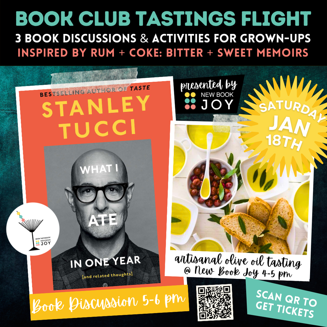Book Discussion +/or Artisanal Olive Oil Tasting Event / Book Club Tastings Experience for What I Ate in One Year - Starting at $10!