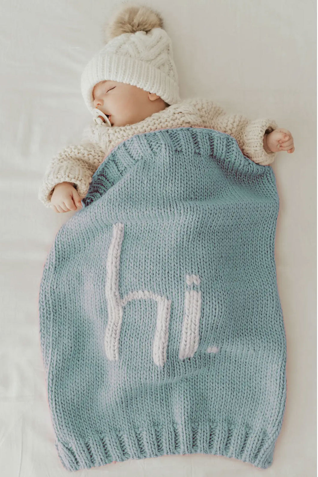 Hi. Hand Knit Baby Blanket  / HUGGALUGS