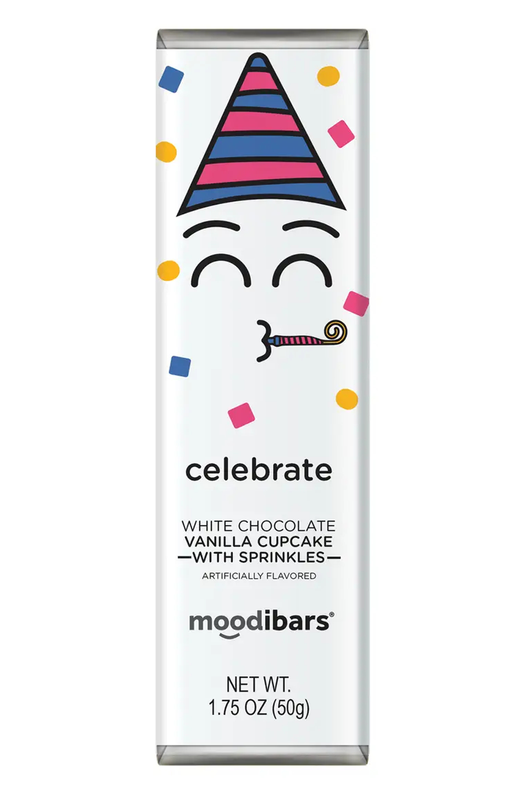 Moodibars - White Chocolate Sprinkles Bar - Celebrate / ASTOR CHOCOLATE CORP