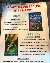 Load image into Gallery viewer, Books, Bites + Bevys Tasting - On-the-Road / Spooky Season Bookish Luncheon Pop-up Event at Patina Wine Bar
