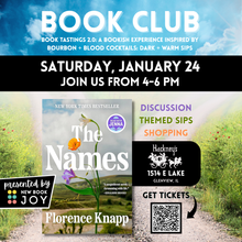 Load image into Gallery viewer, Book Club 2.0 / Book Discussion + Themed Tasting Experience for The Names - Starting at $15!
