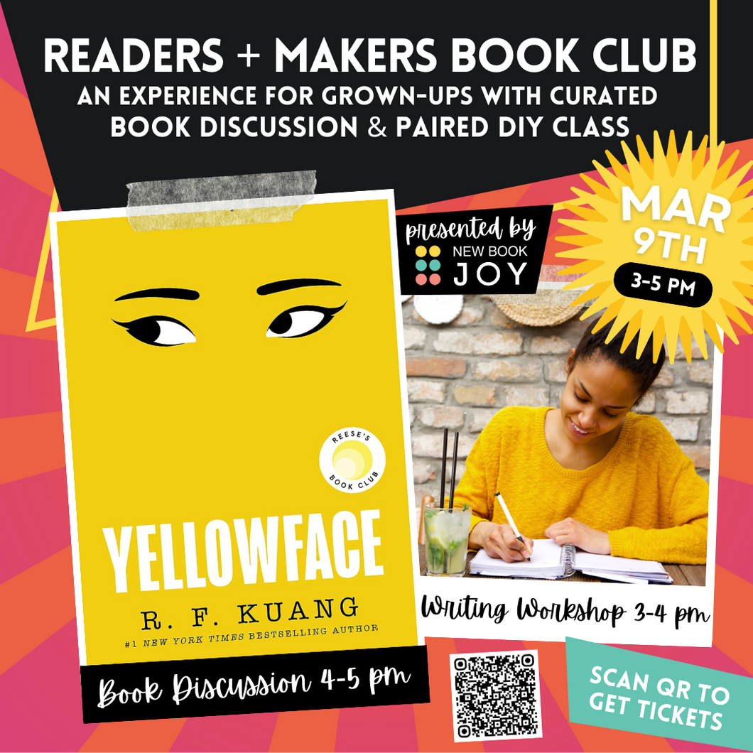 Book Discussion +/or Writing Workshop Event / Book Club Experience for Yellowface - Starting at $10!