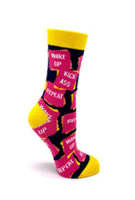 Load image into Gallery viewer, Socks - Wake Up, Kick Ass, Repeat / FABDAZ
