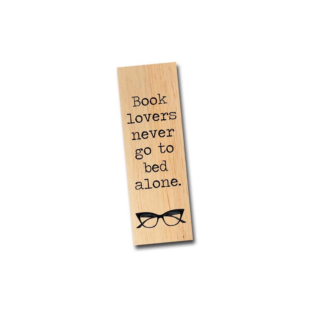 Wood Bookmark - Book Lovers Never Go To Bed Alone / FLY PAPER PRODUCTS