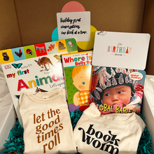 Load image into Gallery viewer, Busy Baby / Book Box - Milestones &amp; Moments
